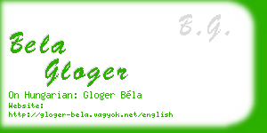bela gloger business card
